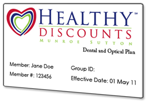 Healthy Discounts Dental & Optical Plan Card Example
